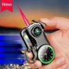 Metal 2023 New Multifunctional Windproof Direct Flame Without Gas Lighter Real Dial Outdoor Compass Wine Opener Keychain Lighter