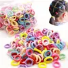 Haaraccessoires 100 stcs meisjes elastische bands kleurrijke nylon kleine hoofdband voor kinderen paardenstaarthouder scrunchie kinderen