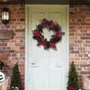 Decorative Flowers Christmas Halloween Artificial Wreath Ornament Garland Winter For Garden Porch Celebration Festival Fireplace