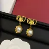 Designer Earrings Stud for Women Gold Jewelry Fashion Ear Studs Pearl Vintage Brand Earings Luxury Gold Jewelry Earing v Golden Earring wedding gift