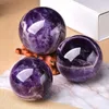 Massage Stones Rocks 1pc Dream Natural Amethyst Ball Polied Globe Massaging Ball Reiki guérison Stone Decoration Home Decoration Exquise Gifts Souvenirs Gift 240403