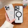 Hot-selling Electroplated Acrylic Magnetic Transparent Shockproof Phone Case for iPhone 15 14 13 12 11 Pro Max With OPP Bag 838DD