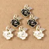 Charms 4pcs 16 18 mm Pendants de fleurs de rose cristallin délicate pour les bijoux Faire des boucles d'oreilles DIY Collier accessoires