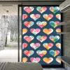 Fensteraufkleber Film Privatsphäre Süßes Herz gefrostet Nicht klebrigem Glas Aufkleber Sonnenschutz Wärmesteuerungsabdeckungen für HomeDecor