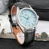 Zegarek zegarków Chameri Quartz VH31 316L Sapphire ze stali nierdzewnej zegarki 40 mm wycięte skórzany pasek Wodoodporny 50 mrstwatch