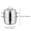 Dubbele ketels stoomboot grote potten bouillon multi-layer ketel ketels soep koken stomen roestvrijstalen fornuis voedsel voedsel