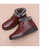 Bottes 2024 à la mode moelleuse en cuir chaud femmes chaussures à la cheville Snow Boot étanche anti-glissement hiver épais