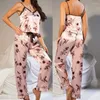 Home Kleding Afdruk Bloem Pyjama's Pakken Vrouwen Kimono Robe jurk satijn v-neck badjobeslingpants set pyjama's pour femme sexy kleren