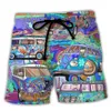 Mens badkläder shorts skalle 3d tryckt surfbräda shorts barn strand shorts mens badstammar maskulina bror pojkar stammar 240402