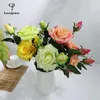 Flores de boda rosas de látex falsos ramas de novia de flores bouquet accesorios de mareo artificiales accesorios para el hogar decoración del hogar