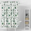 Shower Curtains Green Leaf PEVA Curtain With Rustproof Grommets Waterproof Lightweight Standard Size