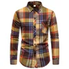 Men's Casual Shirts Plaid Shirt 2024 Spring Autumn Simple Checkered Men Buttons Long Sleeve Chemise Homme Cotton Male Check