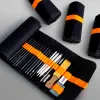 Pencils 27/38/47pcs Sketch Pencils Set Sketching Kit Roll Up Canvas Wrap Bag Drawing Art Supplies Charcoals Kneaded Eraser Pencil Case