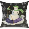 Pillow Snowman Printed Pillowcases Christmas Home Party Decor Linen Cover Holiday Decorations For Funda Cojin