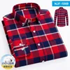 Chemises décontractées pour hommes Coton Oxford Long-mandeve pour hommes Slim Fit Formal Plain Pocket Office Tops Plaid Designer Vêtements