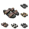 Designer kvinnor män tofflor louies sandaler mode sandal kvinna mens lyxiga glider strandskor tjock suled svart gingham tryck plattform sommar lyxig toffel