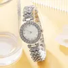 Нарученные часы женский модные часы дизайн бренд женский часы Женские стальные браслет Quartz Luxury Watches, установленные с бриллиантами