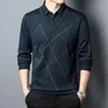 Browon Brand Graphic T Shirts Men 2024 Autumn Lengeheve Fake2ピースTシャツ男性ファッションカジュアルチェック柄Men TシャツTOPS 240402