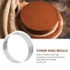 Ferramentas de panificação 10pcs Torta circular anéis com orifícios Torta de aço inoxidável Quiches Cake Mousse Mold Kitchen Mold 7cm