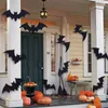 Décoration de fête 24/36 / 60pcs Halloween Bat Wall Stickers Horror 3D Bats Autocollant amovible pour le décalage de bricolage à domicile