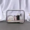 2024 1 PC transparent kosmetisk väska PVC Travel Organizer Bag dragkedja Rensa vattentäta kvinnor Makeup Bag Dropshipping för Clear PVC Cosmetic Bag