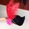 Party Supplies Feather Pirate Hat Adults Men Royal Court Top Hats Caps Props Masquerade Hair Accessory Halloween Costume Cosplay