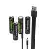 LAIPHI AAA laddningsbar1.5V litiumbatteri pile1.5V AA USB C Uppladdningsbart batteri, 4-i-1-kabel, AA 3000MWH AAA 1110MWH