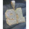 Hiphop sieraden 925 Sterling zilvergouden vergulde vvs diamant aangepaste naam hanger ketting