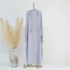 Vêtements ethniques Femmes à manches longues Abaya Muslim Coton Hijab Deux pièces Burkas pour robe Domes Robes Grossesse