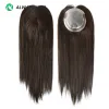 Toppers TP04 16 "HEIR MONO Toppers d'origine chinoise Chinois Remy Toupee de cheveux humains pour femmes 3 clips dans des cheveux