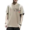 T-shirt z krótkim rękawem dla mężczyzn 2024 Summer Trendy Brand Instagram Top z dolną warstwą Ogniarną odzież