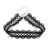 Charker Gothic Black Color Lace Collar Colar de tecido vintage de tecido vintage para mulheres Moda Clavícula curta Corrente de jóias Presente de joias