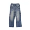 Damesjeans Reddachic Vintage Wash Whiskers Baggy Women Cleanfit Lage Rechte Wide Been Casual denim broek Y2K Koreaans streetwear