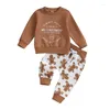 Kleidung Sets Kleinkind geborener Baby Jungen Weihnachtsoutfits Sweatshirt Lebkuchen Mann Hosen Set Säuglings Weihnachten Kleidung