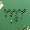 Hooks Nordic Home Decoration Iron Art Wave Wall Hanging Hook Clothes Hat Hanger Hanger Bedroom Living Room Coat Rack