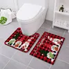 Carpets Christmas Doormat Xmas Gnome Tree Decorative Mat Non Slip Washable Winter