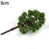 Fleurs décoratives 20pcs 8cm mini modèles arbres micro paysage décor de train de train accessoires