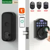 Lock New Raykube Tuya Ble Empreinte d'empreinte DeadBolt Lock Smart Digital Lock App Delt Lock Auto Lock With Latch Password / Key / App De télécommande Déblocage