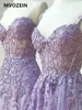 Party Dresses Lilac Prom 2024 Sweetheart Spaghetti Strap A-Line Transparent Top Lace Appliques Black Girl Formal Occasion Dress