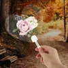 Decorative Figurines Vosarea Blank Hand Fan Plastic Church Fans Po Diy Chinese Clear Drawing Kids Graffiti Painting