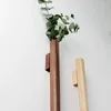 Vaser nordiska minimalistiska massivt trä vägg vas hydroponic blomma växt kruka kinesisk traditionell zen heminredning