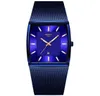 NIBOSI 2019 Mens Watches Top Brand Luxury Blue Square Quartz Watch Men Waterproof Golden Male Wristwatch Men Relogio Masculino5171093