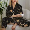 Accueil Vêtements Sun Moon Galaxy Pajamas Set Automne Space céleste Sleeille Romantique Sommeil 2 pièces Casual Oversize Suit Birthday