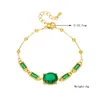 Bracelets de charme dieyuro 316l Bracelet de cristal de zircon vert ovale en acier inoxydable pour femmes Bangles Fashion Bangles Jewelry Lady Holiday Gift