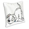 Oreiller drôle dalmatien chien sommeil jet lancement case décor de maison de dessin de dessin personnalisé couverture de motif de dessin de dessin 40x40cm pour le salon