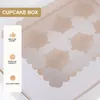 Opslagflessen 4 stks cupcake dozen helder venster bakkerij doos met 12 gaten inzetstukken cake verpakking