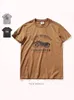 Summer American Retro ShortSleeved Motorcycle imprimé Tshirt Mens Fashion 100 Coton Top décontracté à cou rond lavé 240327