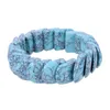 Strand 9" Fish Scale Shape Stone Bracelet Healing Reiki Howlite Turquoise Bracelets Bohemian Jewelry For Men Women