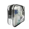 Förvaringspåsar Transparent PVC Makeup Bag Wash Travel Handbag Cosmetics dragkedja