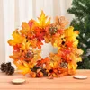 Decorative Flowers Halloween Dead Branches Pumpkin Garland Door Hanging Wholesale Christmas Autumn Rattan Circle Window